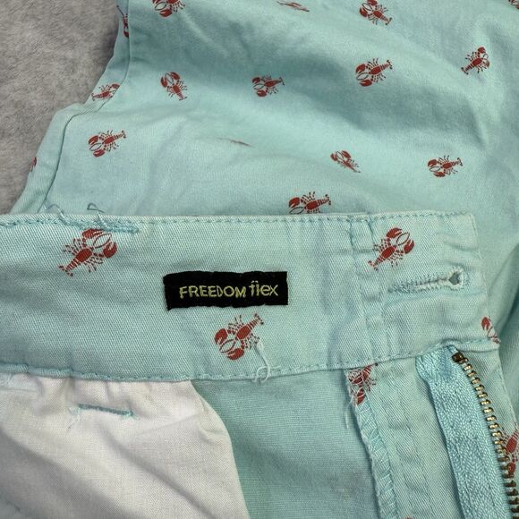 Carbon Shorts Freedom Flex Mens Sz 34 Blue Lobster/Crawfish Flat Front Chino - Picture 7 of 14